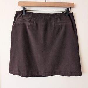 Vintage Y2K Express Womens 8 Brown Mini Skirt Cottagecore Bohemian Minimalist